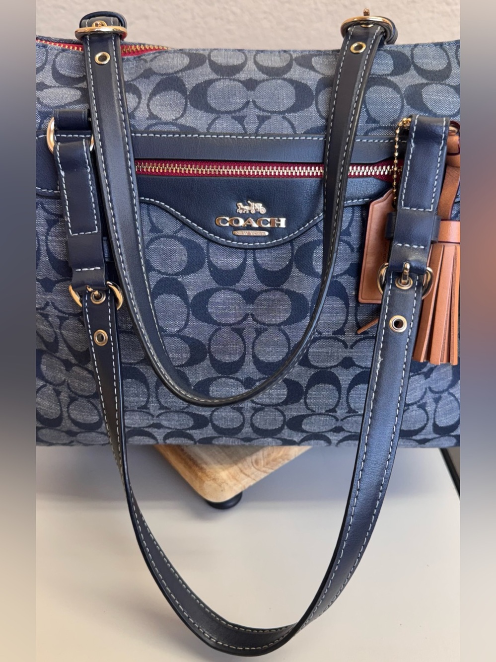 Coach Kleo Denim Carryall Tote - Picture 3 of 9